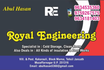Contractors for Puf Panel Installation Royal Engineering